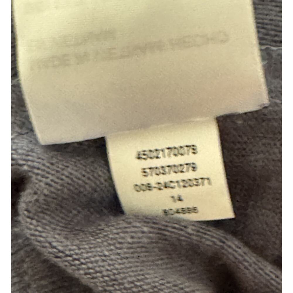 Chicos Beaded Neck 100% Linen Tunic Top Gray Purple Sz 0 Small US 4-6 - Picture 7 of 7